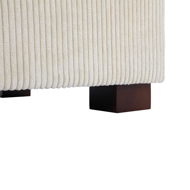 105.9cm Wide Square Solid Colour Standard Ottoman, Beige