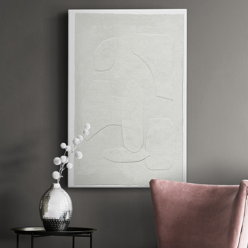 «Paperwork III» - Toile tendue minimaliste, H 18 po x l 12 po x P 1,5 po