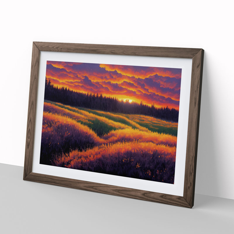 Spring Forest Sunset View - Framed Print, 46cm H x 64cm W x 2cm D