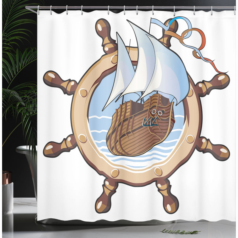 Shower Curtain with Hooks Included, 75"H x 69"W