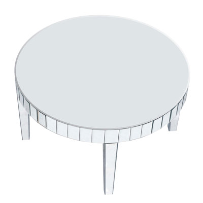 Markus 31.3'' Round Mirror Coffee Table with Glass Top