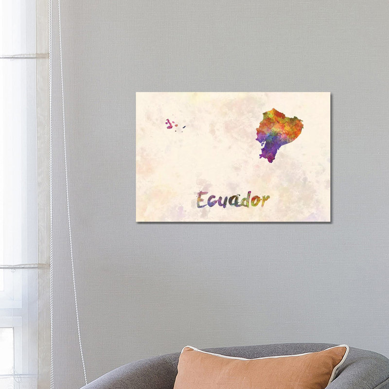 Ecuador In Watercolour by Paul Rommer - Wrapped Canvas Painting, 66.04 cm H x 45.72 cm W