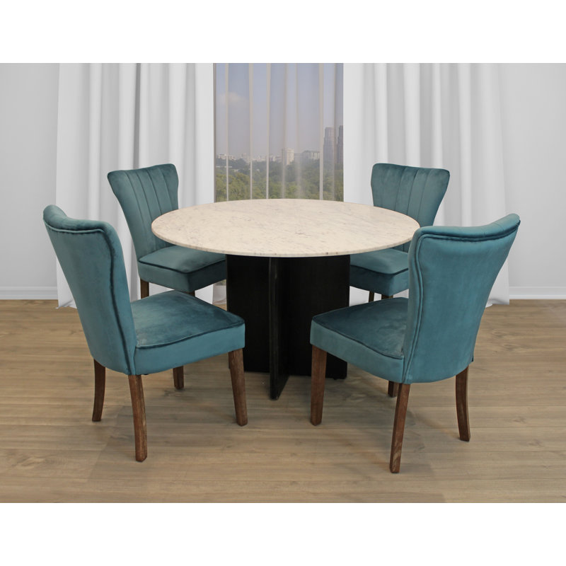 Ensemble repas pour 4 personnes Aryhanna, Bleu sarcelle
