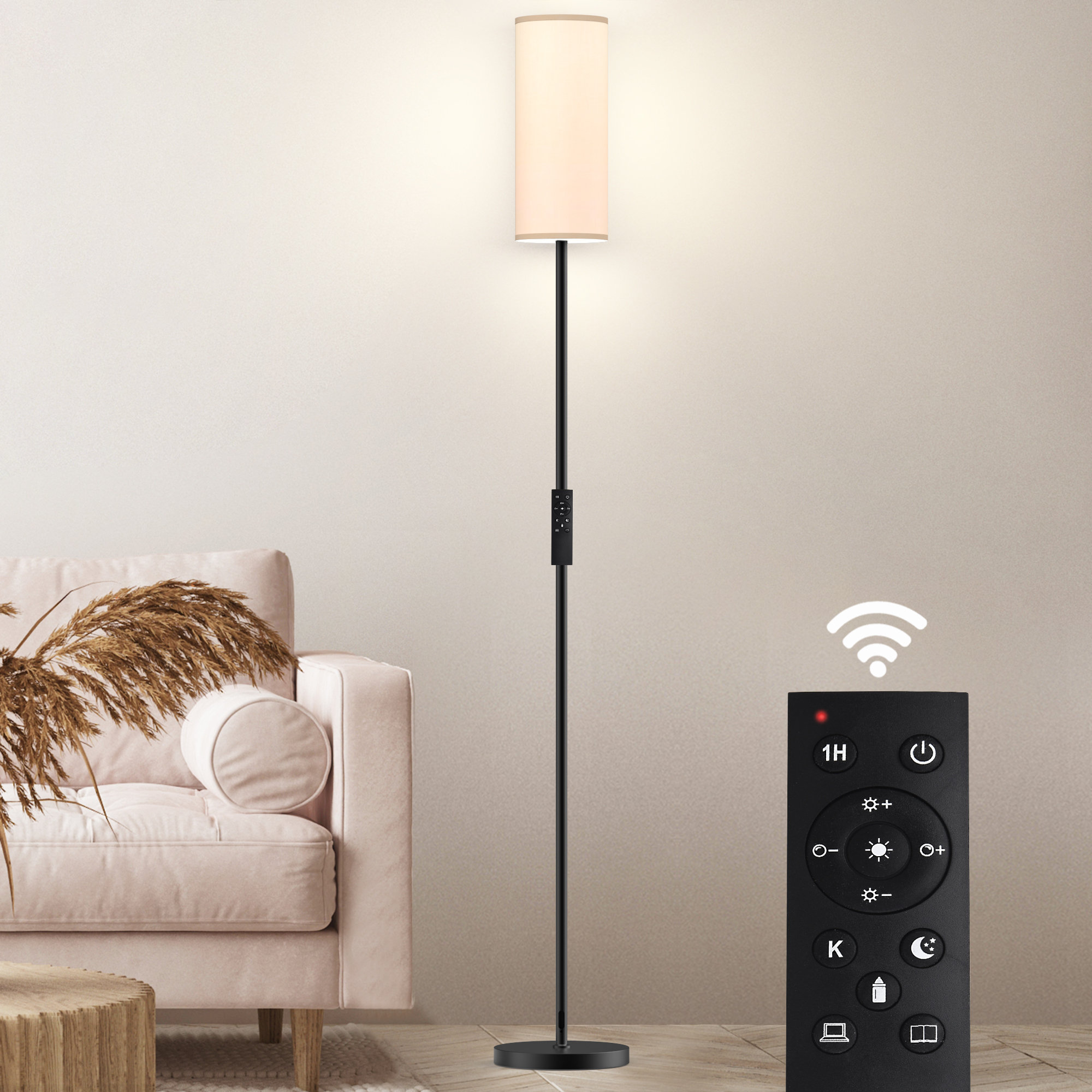 Rodenal 66.5" Smart Floor Lamp with Remote Control
