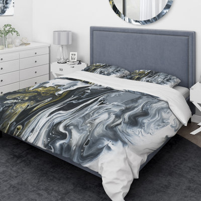 Polyester Marble Duvet Cover Set