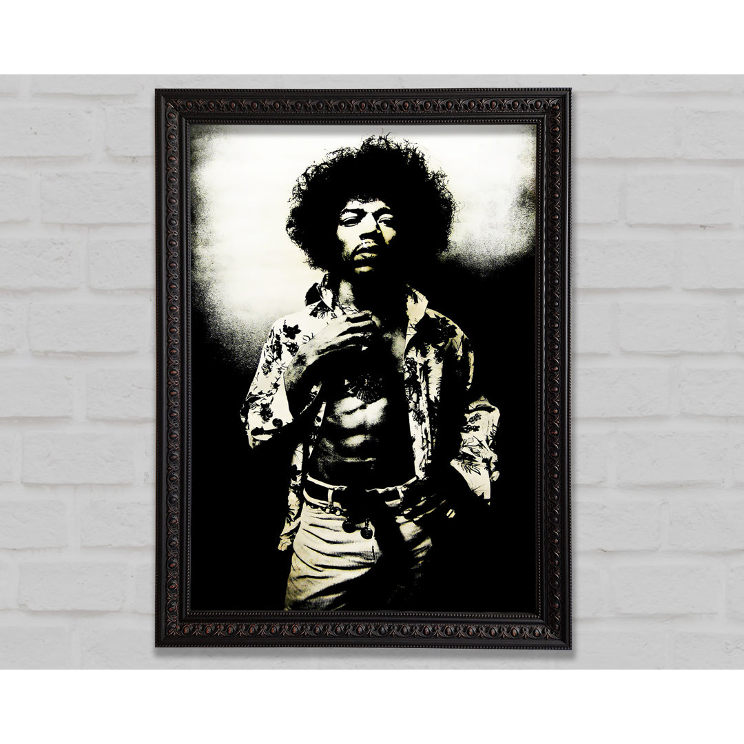 Jimi Hendrix Foxy - Einzelner Bilderrahmen Kunstdrucke