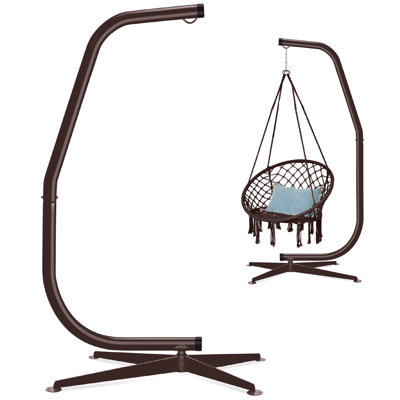  Metal Hanging Hammock C-Stand For Chair/ Weather-Resistant Finish, Offset Base - Stand Only
