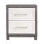 Table de chevet moderne avec 2 tiroirs en gris 2 et finition grise pour