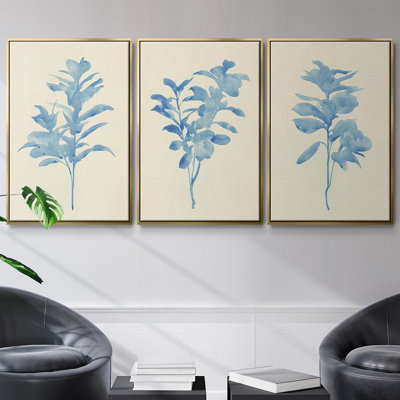 Verditer Fig I, ensemble de 3 toiles encadrées sur toile