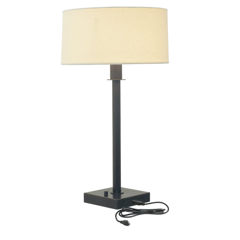 Barnette Metal USB Table Lamp, Oil Rubbed Bronze, Off-White
