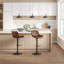 Swivel Upholstered Adjustable Height Counter Stool with Metal Frame-1881020858