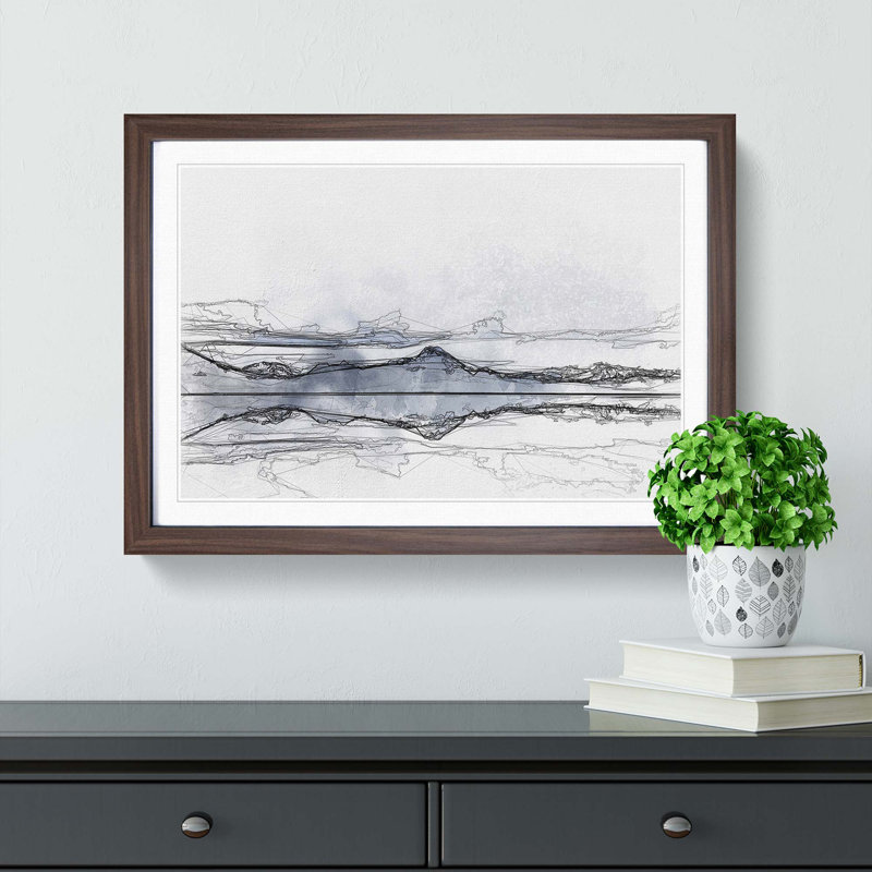 The Twin Lakes in Colorado in Abstract - Picture Frame Graphic Art Print, Walnut, 40cm H x 60cm W x 2cm D
