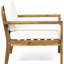 Fauteuil club à coussin avec structure en bois lisse et revêtement crème