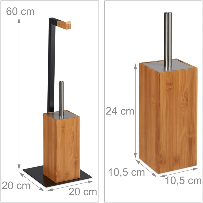 Toilet Accessories Set,Toilet Brush And Paper Roll Holder,Practical Combination,Natural And Black