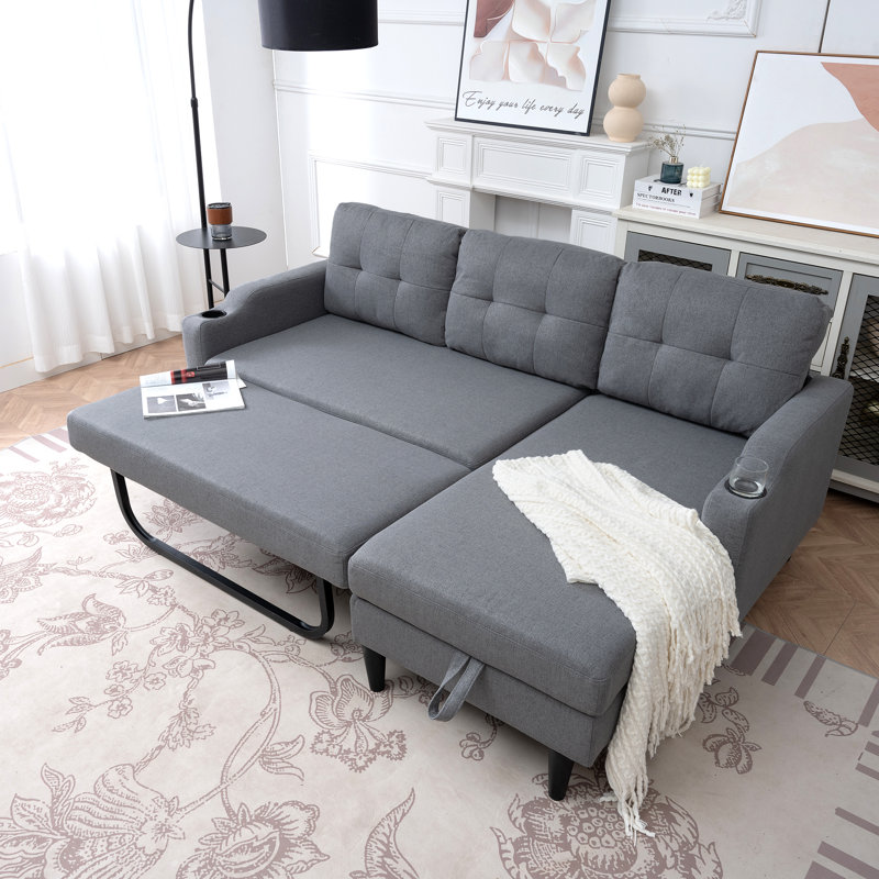 Canapé-lit moderne, Tissu gris