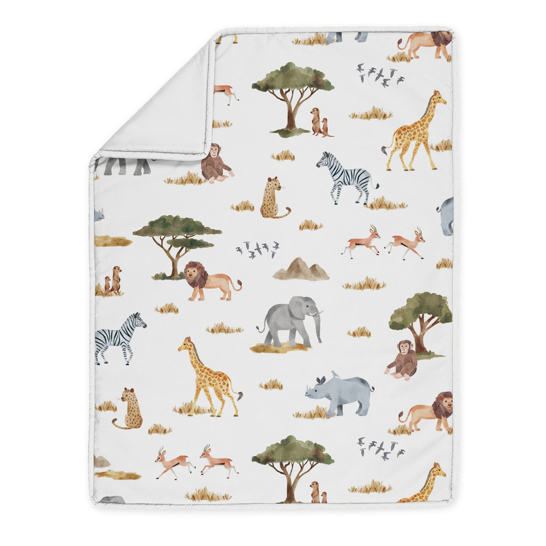 Jungle Animals 3 Piece Mini Crib Bedding Set by Sweet Jojo Designs (Set of 3) Sweet Jojo Designs
