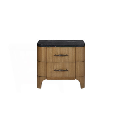 2 Drawer Nightstand With Stone Top