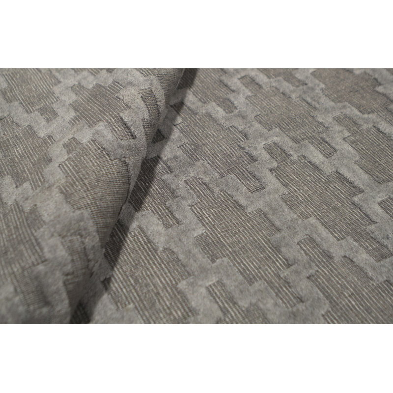 Wool Geometric Area Rug in Gray, Rectangle 8'10" x 12'