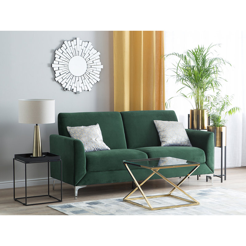 Francisque 3 Seater Velvet Sofa, Green