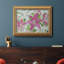 Rose et lys blancs III - Peinture sur toile encadrée