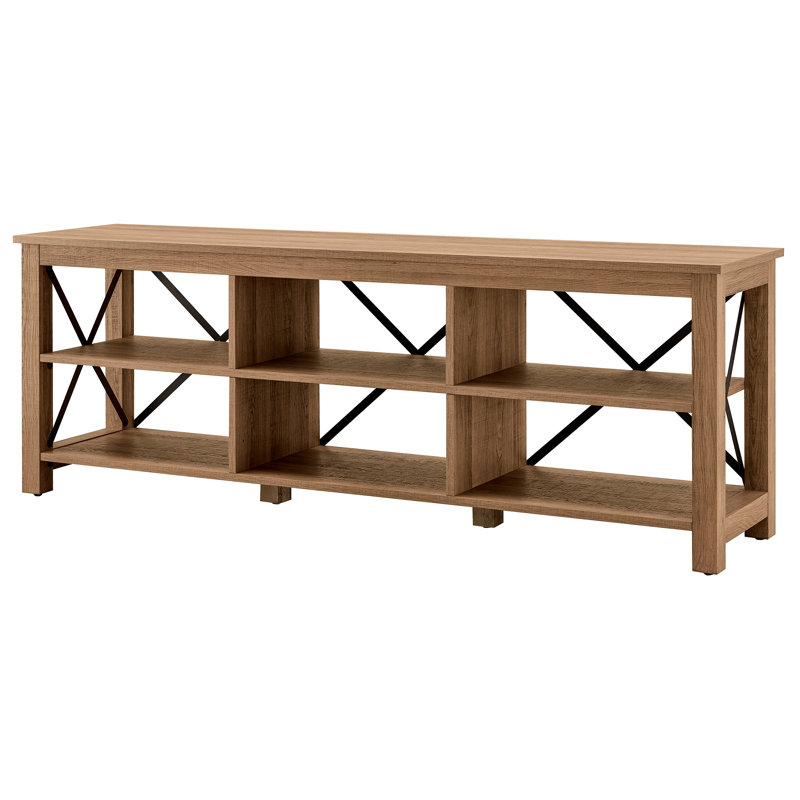 Unfinished TV Stand for TVs up to 75", Golden Brown