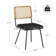 Bodnar Ratten Back Tufted PU  Upholstered Dining Side Chair