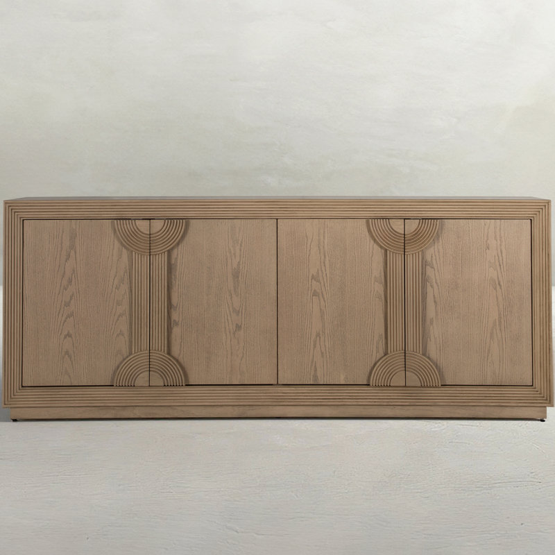 Areo Sideboard - Black, 34.25" H x 86" W x 16" D, Brown