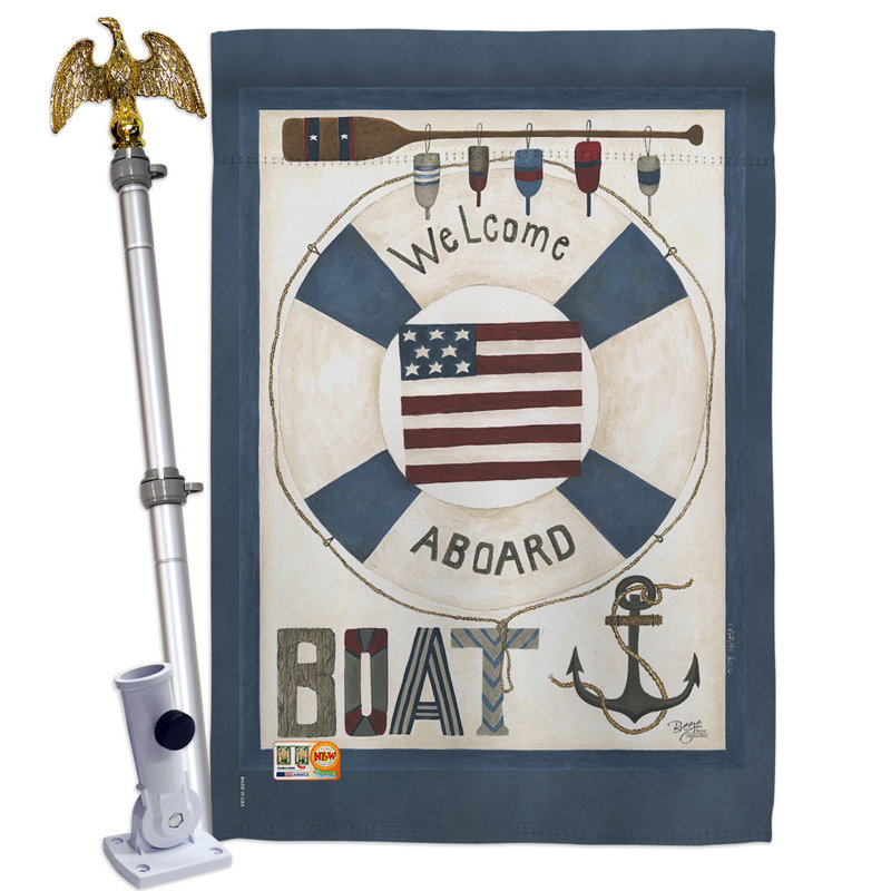 Ensemble de drapeaux en polyester 40 x 28 po Welcome Aboard
