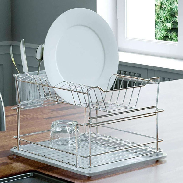 Buy Dish Drying Rack 2 Tier Dish Rack with Utensil Holder Cup Holder and  Dish Drainer for Kitchen Counter by Just Green Tech on Dot & Bo