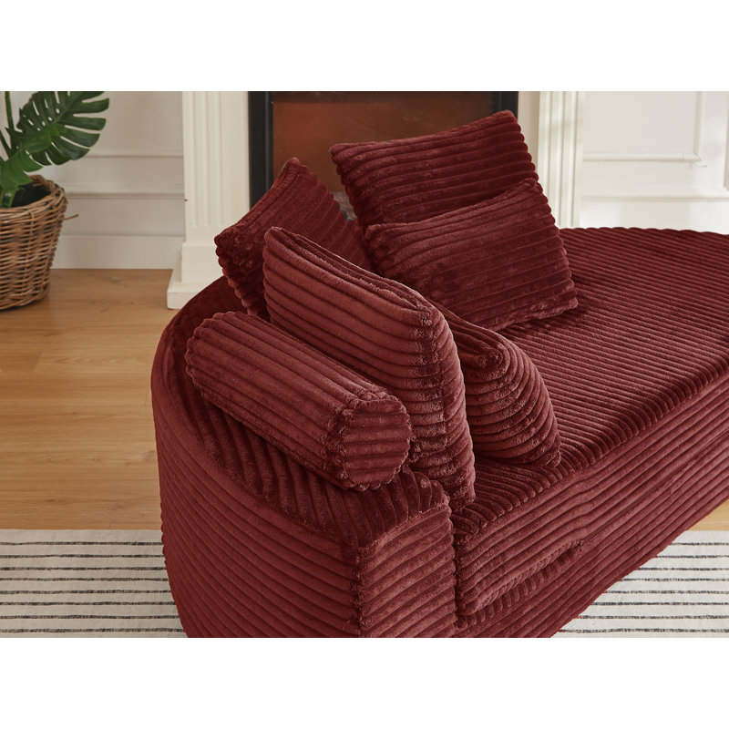 Chaise longue rembourrée, Orienté à droite, Rouge