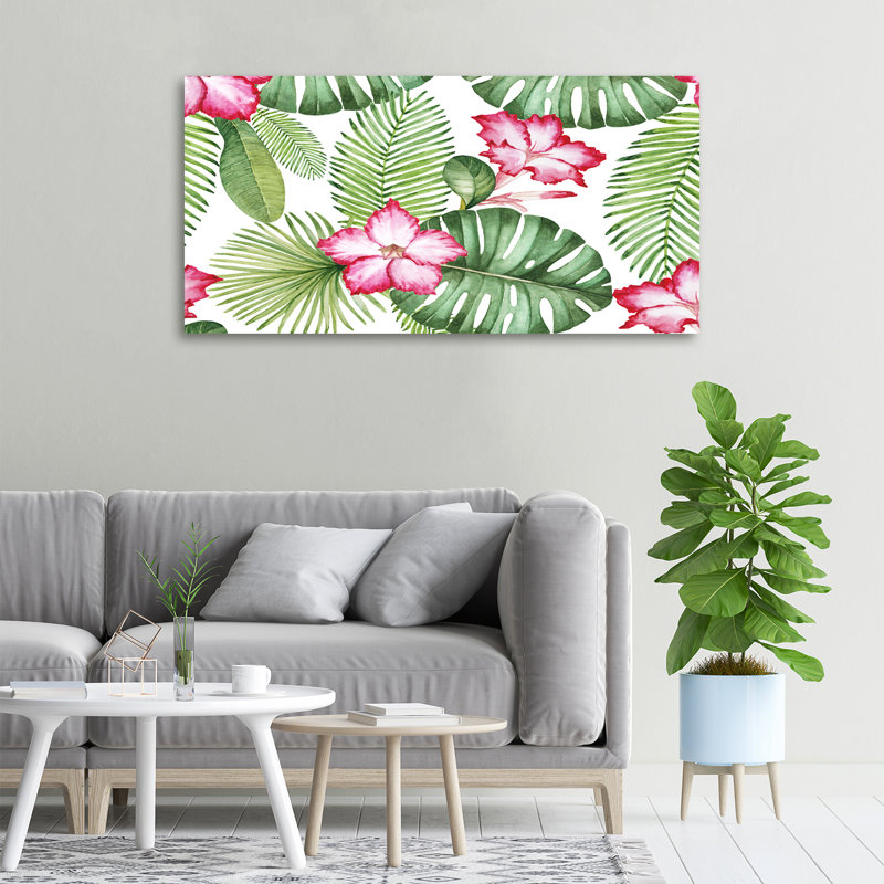 Tropical Flowers - No Frame Print on Canvas