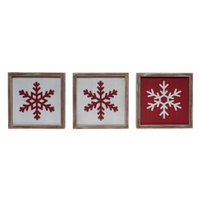 Ensemble de 3 décorations de Noël en forme de flocons de neige 