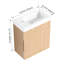 Meuble-lavabo mural 18,5 po avec lavabo en résine, porte simple à fermeture douce, bois naturel, solution de rangement moderne pour assemblage sans quincaillerie supplémentaire