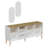 Modern Scandinavian Console Table with 2 Mirrors, White Finish, 70.9 x 31.5 x 17.7 inches | 100% Melamine Coated Particle Board, Features Multiple Shelves, Wall-Mountable | Elegant Design for Contemporary Homes