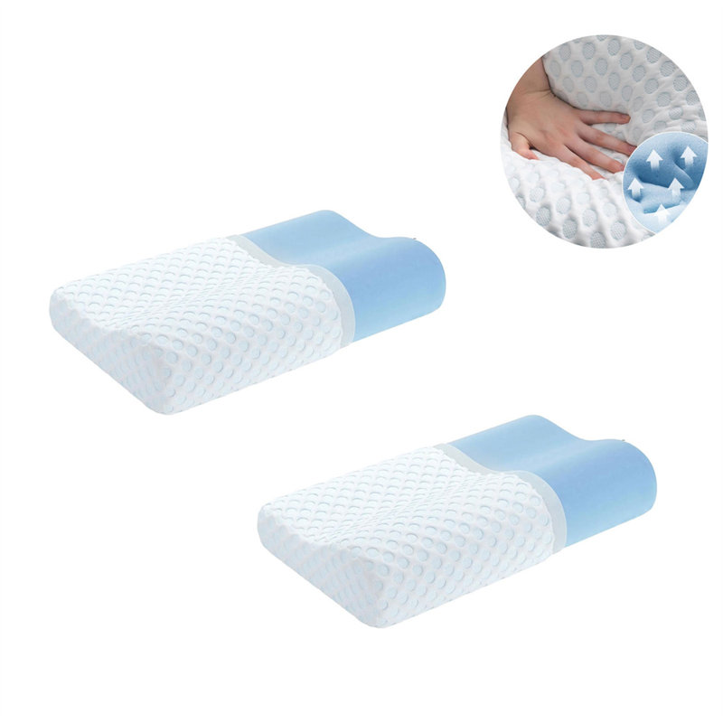 Oreiller cervical en mousse à mémoire de forme 2Pc, Standard, 14