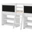 Lit mezzanine bas pour enfants avec 2 tablettes de rangement mobiles, cadre de lit mezzanine simple avec tableau noir et échelle-98489673
