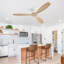 Ventilateur de plafond 52 pouces à 3 pales en bois massif pour ventilateur de plafond réversible silencieux
