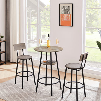 Élégants tabourets de bar gris avec tablette et tabouret pour les loisirs - Faites-vous plaisir