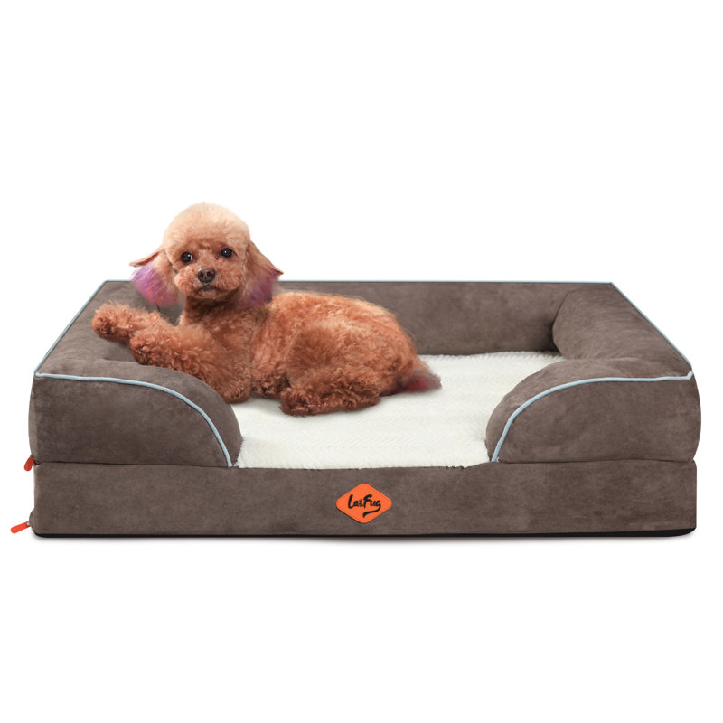 Orthopedic Polyester Pet Bed, Dark Gray, 8.1" H x 28" W x 23" D