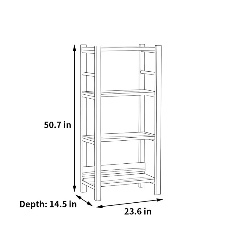 Bibliothèque rétro et simple, (3 tablettes) H 50,7 po x l 23,6 po x P 14,5 po