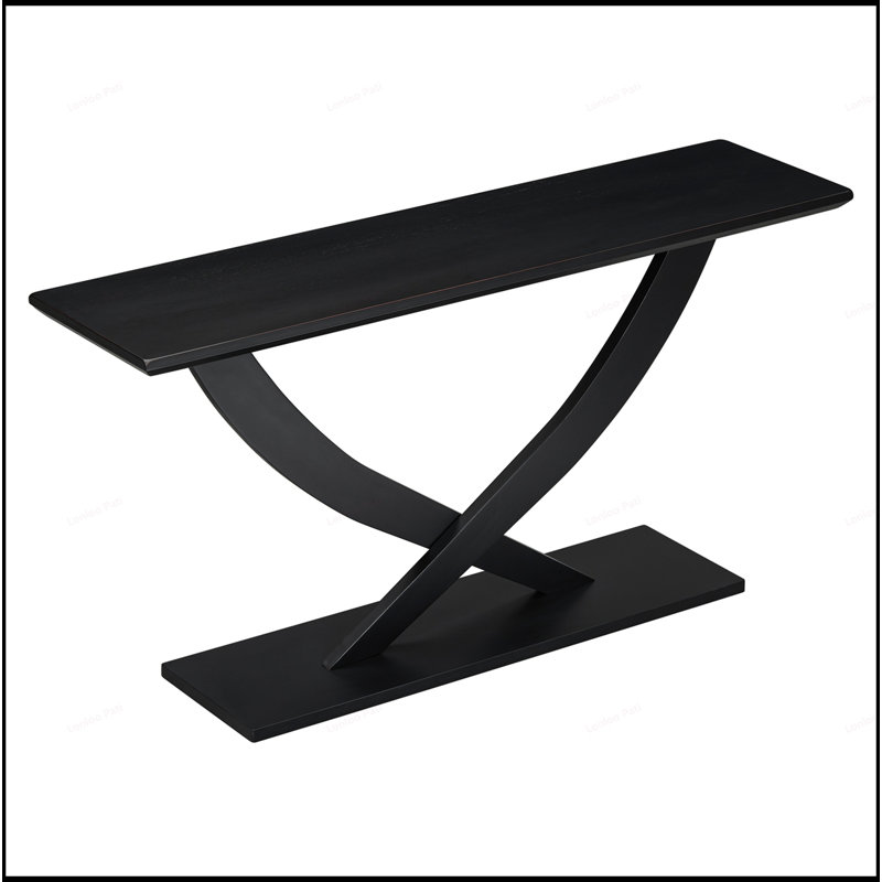 Charmante console rustique de fabrication robuste et polyvalente pour les entrées, les salons et les couloirs, Noir