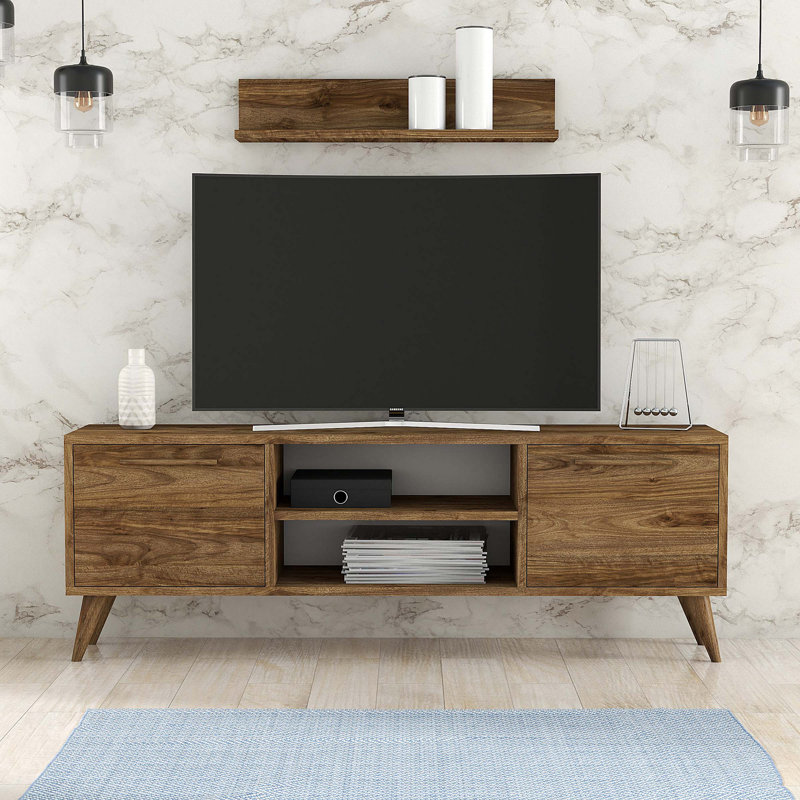 Unfinished Entertainment Center for TVs up to 55", Walnut