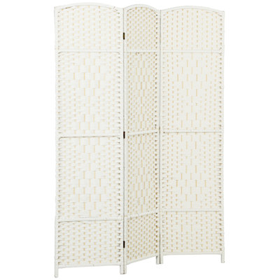 Paravent pliable à 3 panneaux, 1,83 m de hauteur, en bois, blanc, pour bureau à domicile.