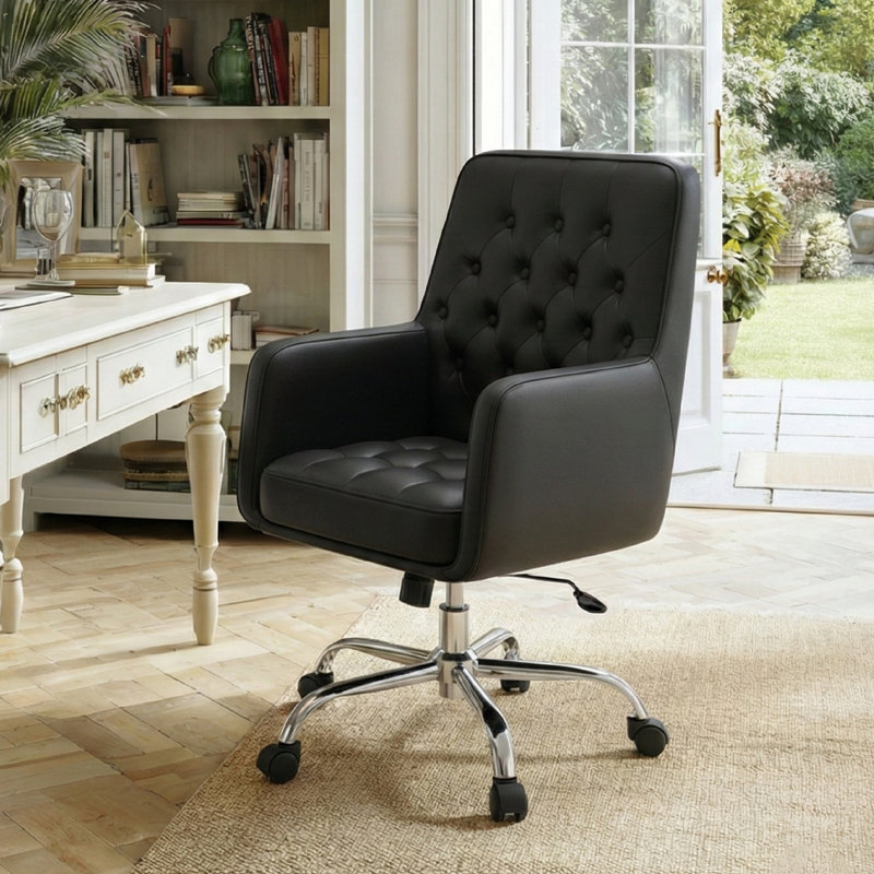 Fauteuil de bureau pivotant en simili cuir COLAMY, Black