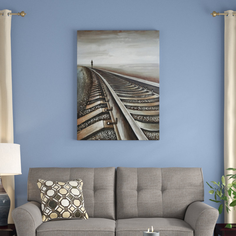 « chemin de fer ii », reproduction de peinture à l’huile sur toile tendue