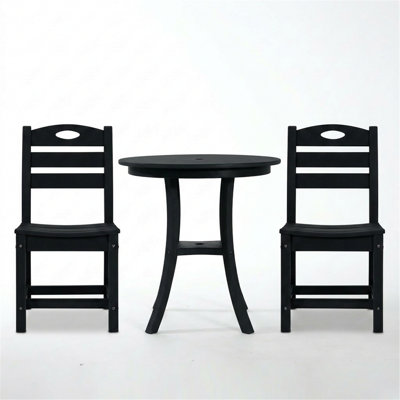 Ensemble bistro 3 pièces pour terrasse, table ronde et 2 chaises