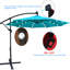 Parasol de terrasse solaire 10 pi - imperméable, 8 nervures robustes, manivelle, base croisée pour terrasse de jardin, terrasse extérieure, cour, bord de piscine-952607442