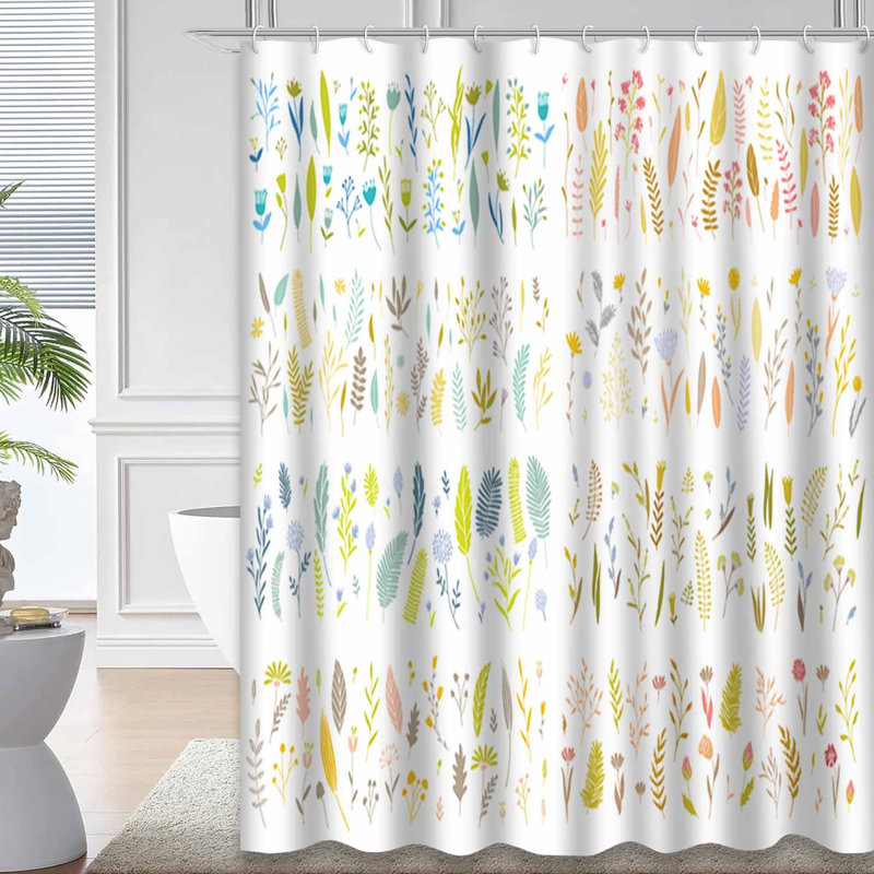 Rideau de douche Elegant Floral Flower, L 72 po x l 72 po