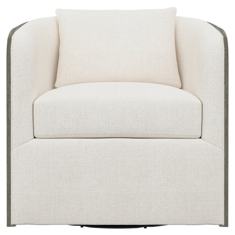 Eliot Upholstered Swivel Barrel Chair, Dorado Snow Crypton® Chenille 5558-000