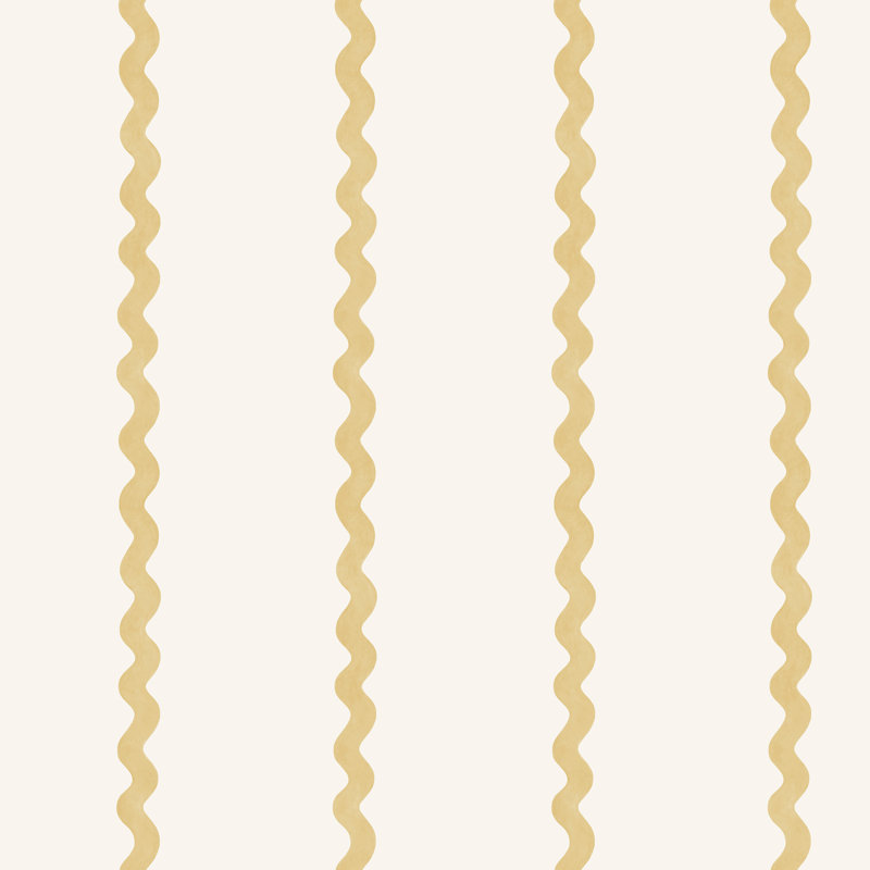 Papier peint texturé non tissé à rayures Ochre, Doré / crème